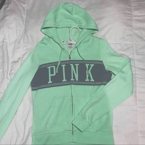 Victoria’s Secret PINK zip up hoodie sweatshirt 💚